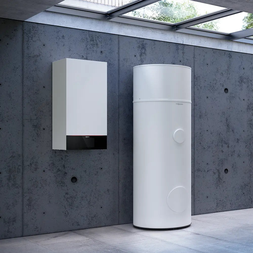 Abbildung montiert - Vitocell 100 VV CVWC 250l mit Vitocell 100 E 50l 