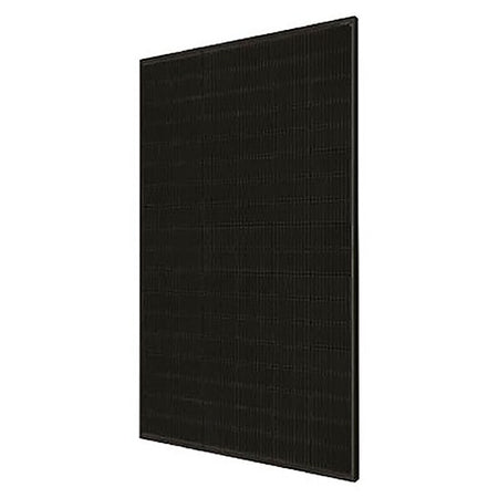 Schwarzes Solarmodul bestehend aus vielen kleinen Solarzellen, die in einem Raster angeordnet sind