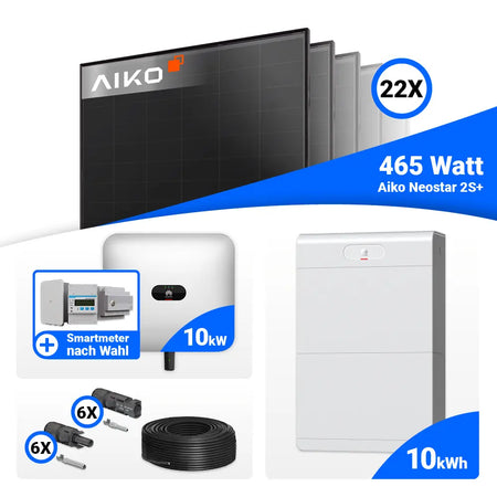 PV Komplettanlage 10 kWp AIKO Full Black Module Huawei