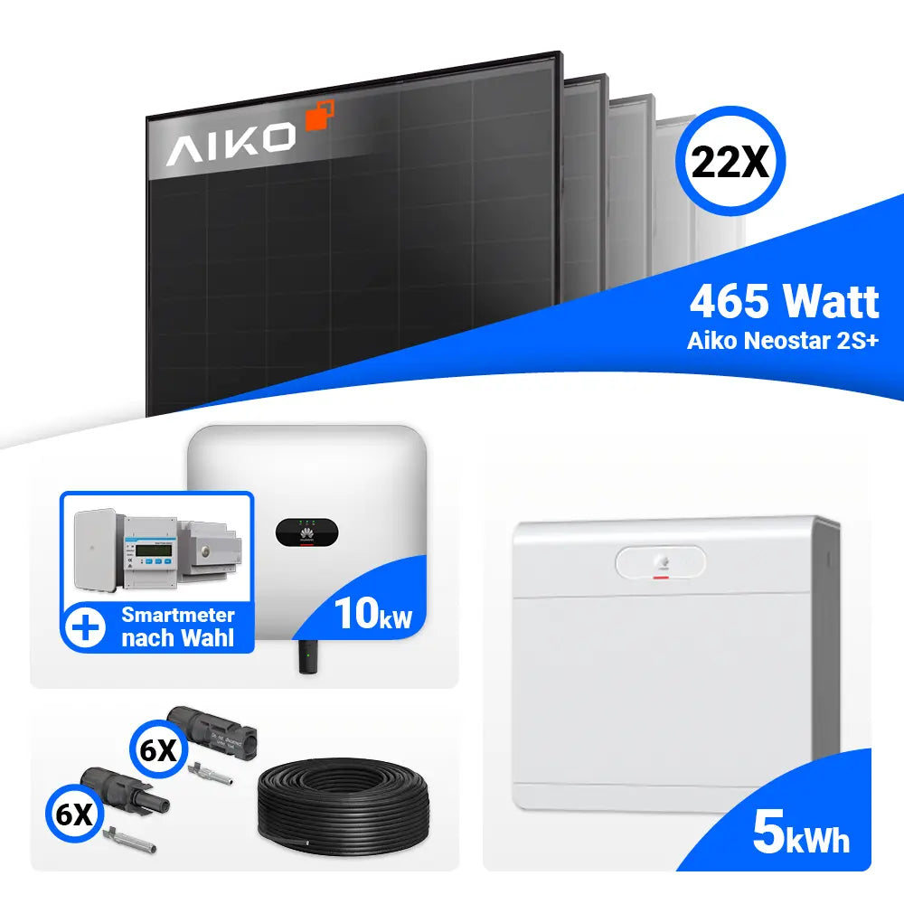 Photovoltaik Komplettset 10 kWp AIKO 465W Module Full Black