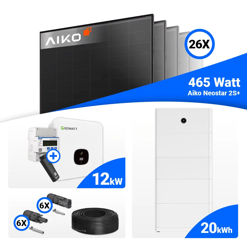 Photovoltaik Komplettset 12 kWp AIKO 465W Full Black Module