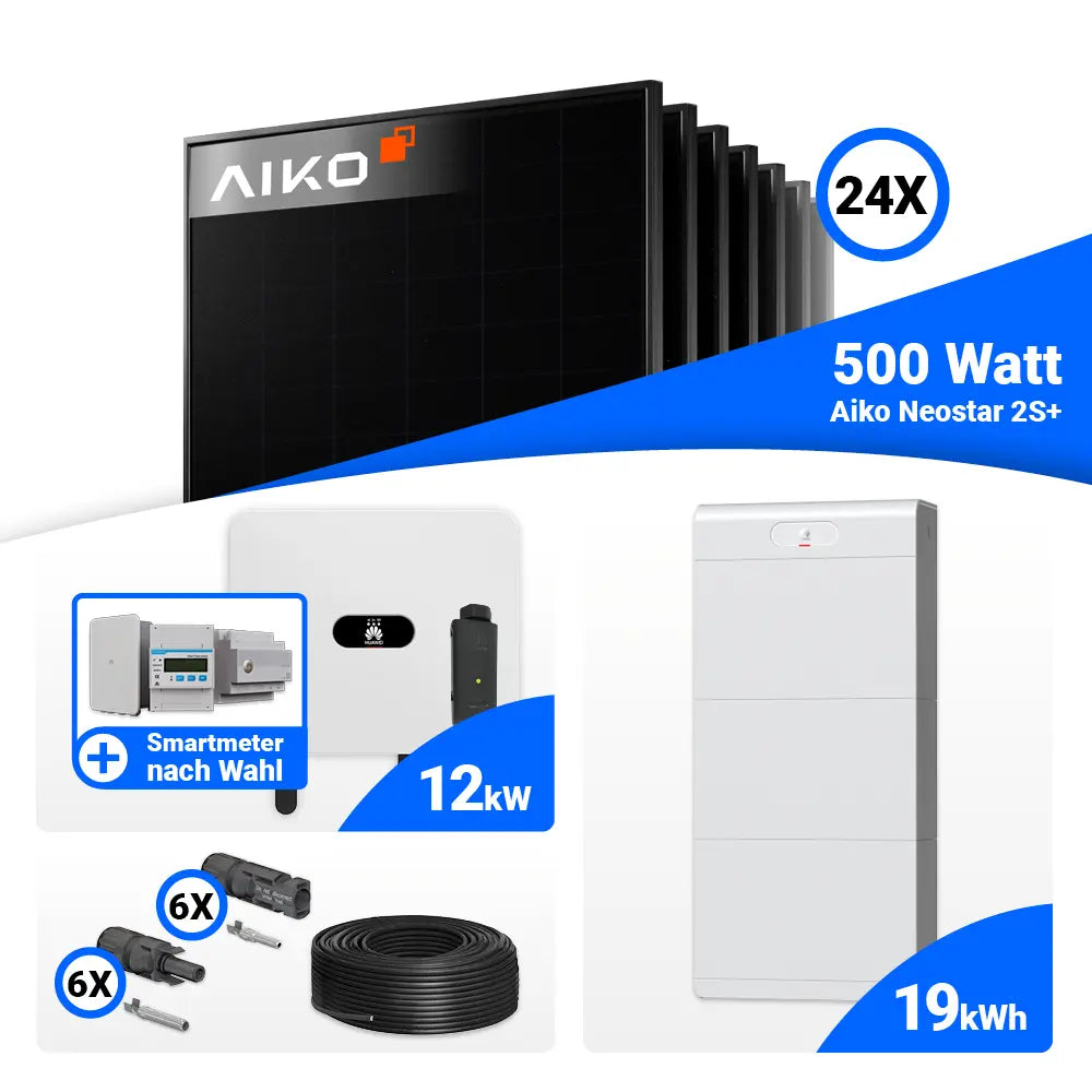 Solarpaket 12 kWp Full Black Module Huawei Wechselrichter