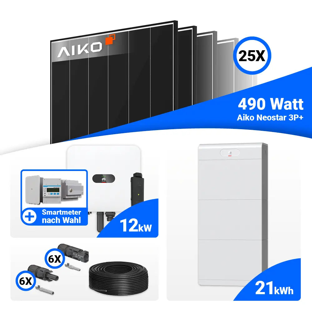 12 kWp PV Anlage AIKO 490W Module Huawei MAP0