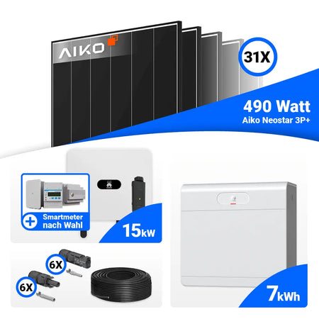 15 kWp Solarsystem mit Huawei SUN2000-15K-MB0 und Speicheroption