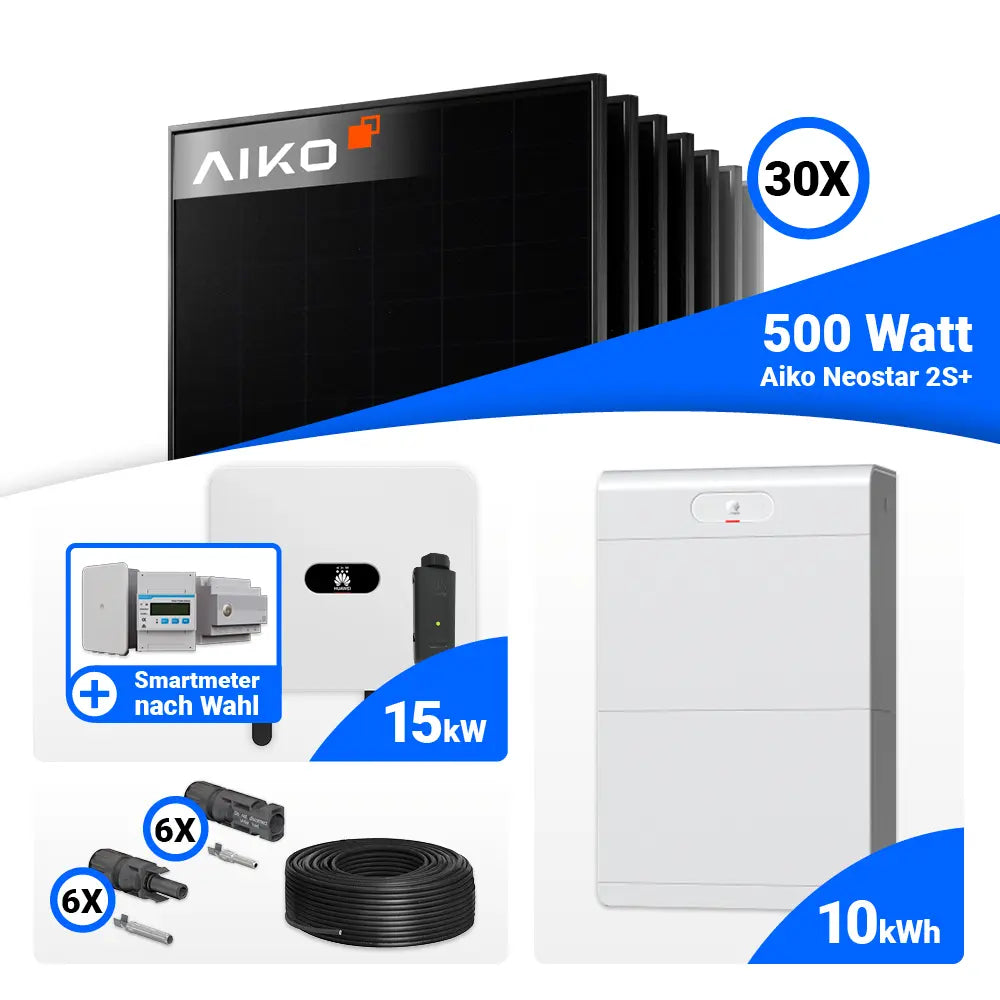 PV Komplettanlage 15 kWp AIKO Full Black Module Huawei