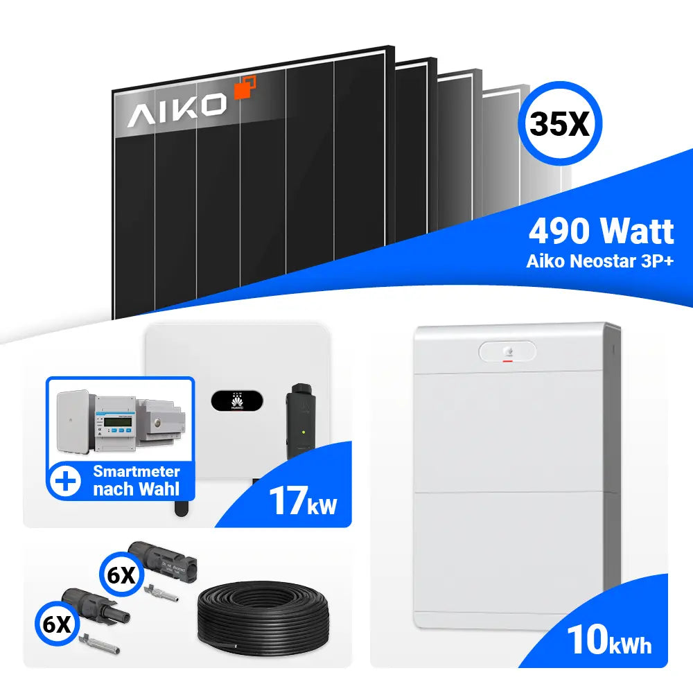 PV Komplettanlage 17 kWp AIKO Black Frame Module Huawei