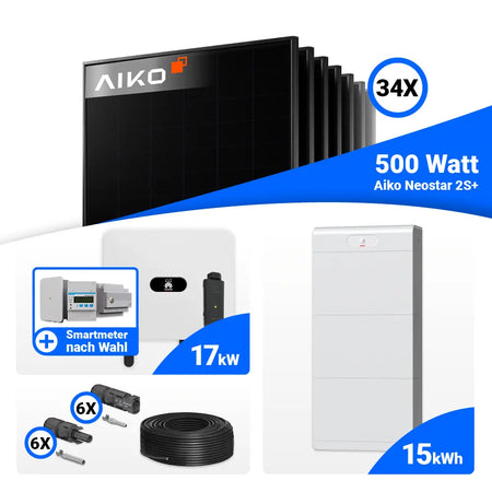 Photovoltaik Set 17 kWp AIKO 500W Huawei SUN2000-17K-MB0