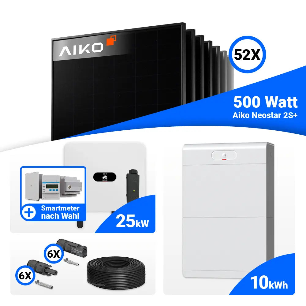 PV Komplettanlage 25 kWp AIKO Full Black Module Huawei