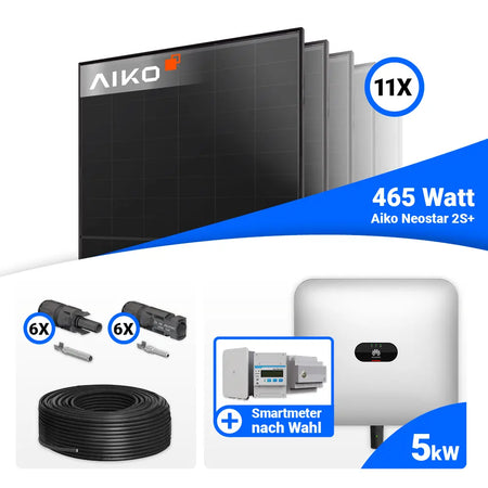 PV Komplettset 5 kWp mit AIKO 465W Modulen und Huawei Wechselrichter