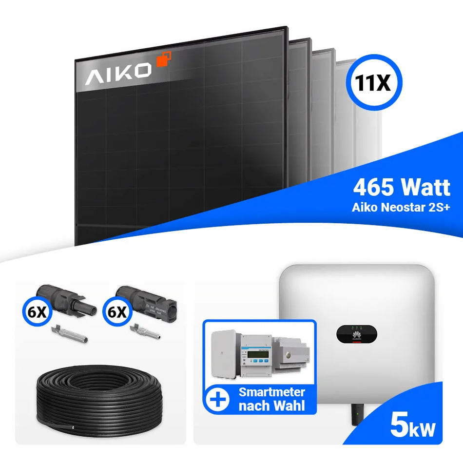 PV Komplettset 5 kWp mit AIKO 465W Modulen und Huawei Wechselrichter