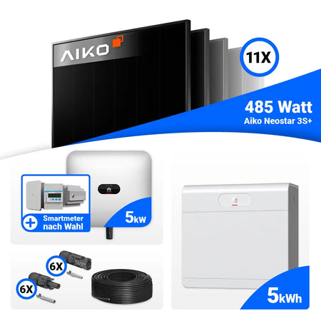 5 kWp Photovoltaik Set AIKO 485W Full Black Huawei SUN2000