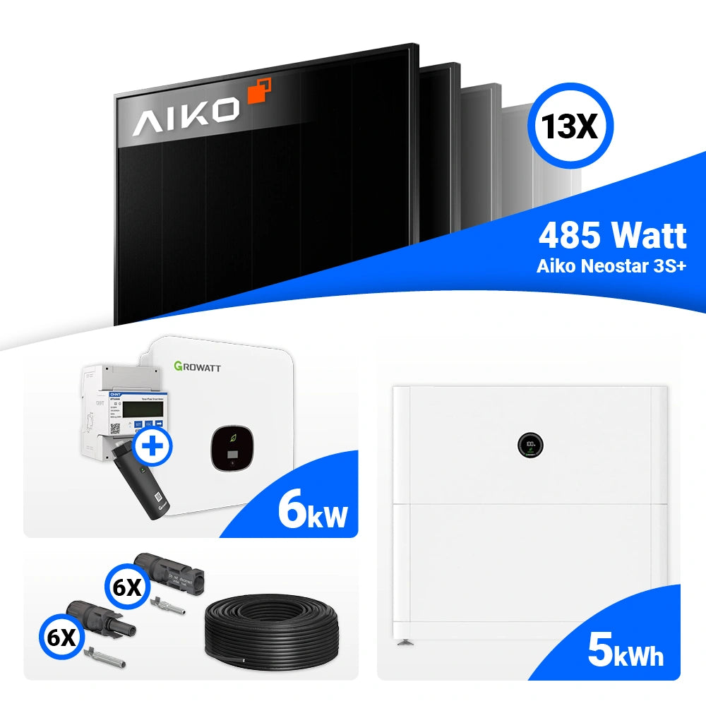13x AIKO 485W Full Black Solarmodule für 6 kWp Photovoltaik Anlage