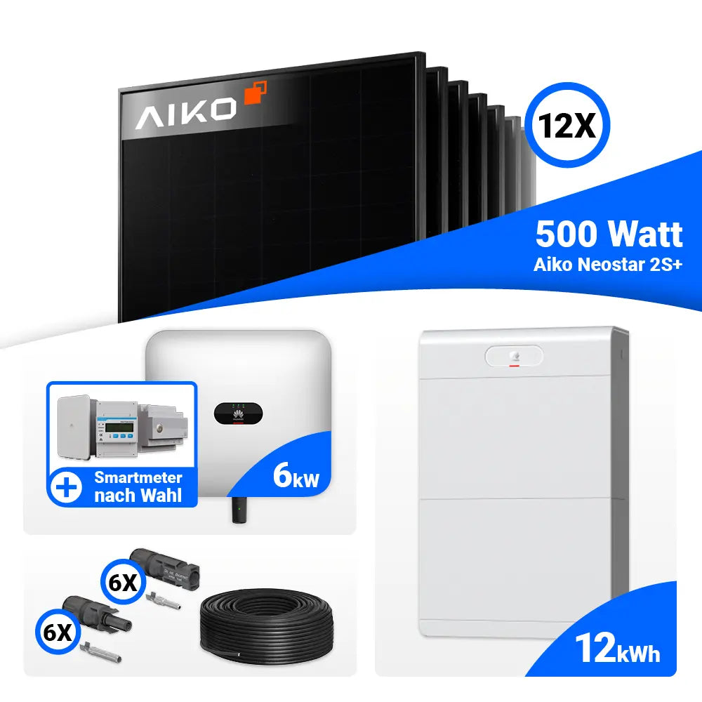 Solaranlage Set 6 kWp mit 12 AIKO Modulen und Huawei SUN2000