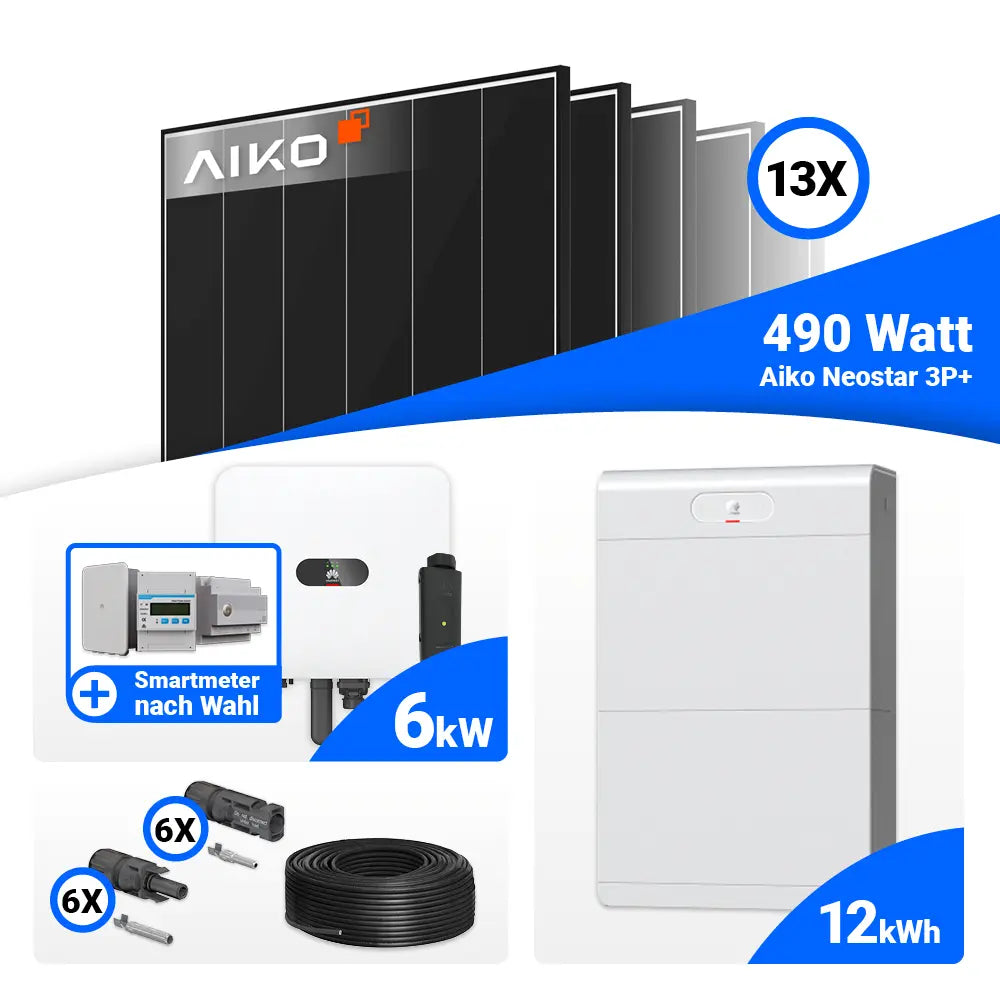Solaranlage Set 6 kWp mit 13 AIKO Modulen und Huawei MAP0