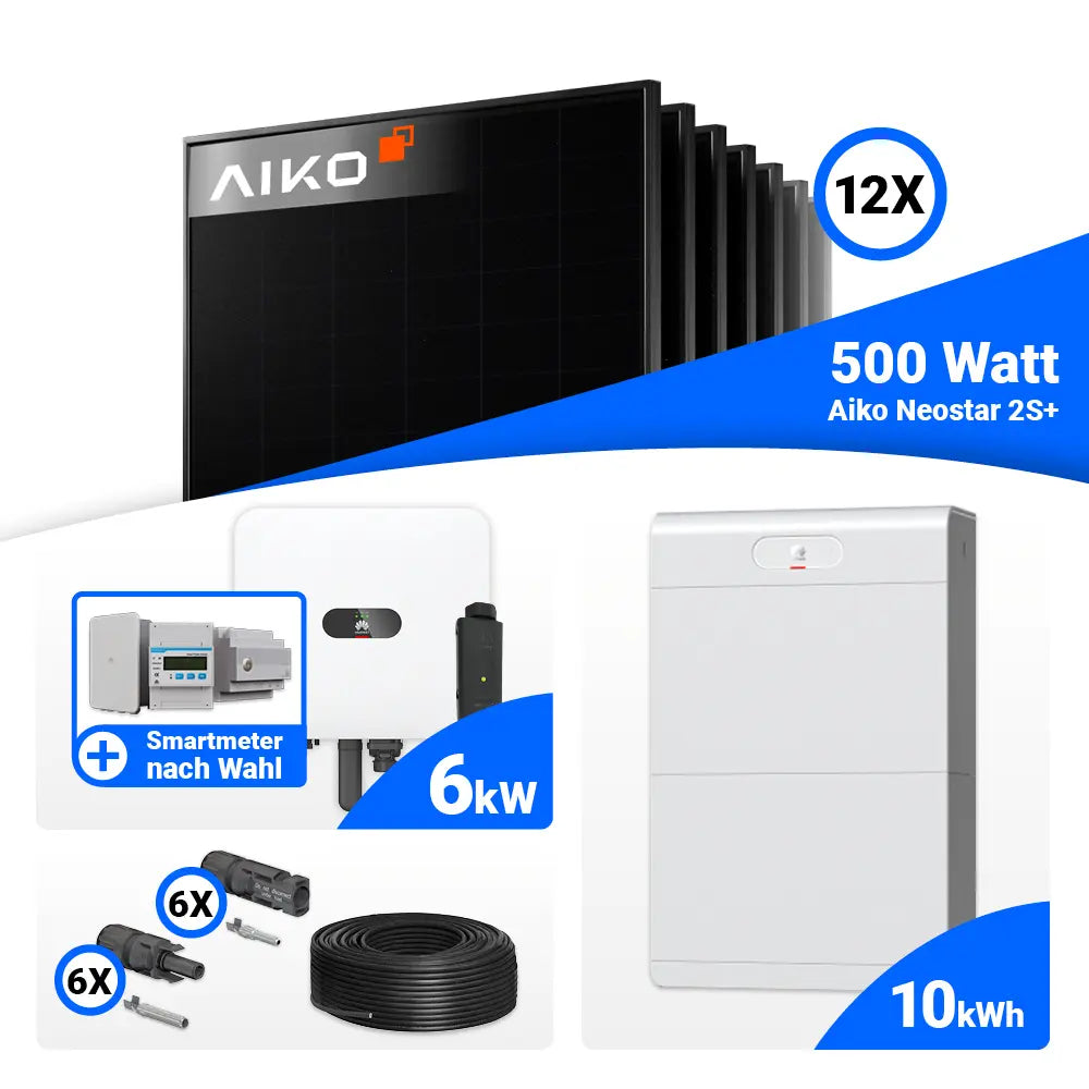 PV Komplettanlage 6 kWp AIKO Full Black Module Huawei MAP0