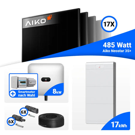 Solaranlage Set 8 kWp mit 17 AIKO Modulen und Huawei SUN2000