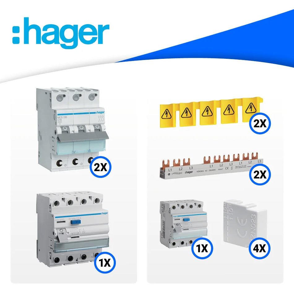 AC Anschlussset 5-8 kW für Fronius, Growatt, Huawei, Kostal Wechselrichter - C16A mit Backup