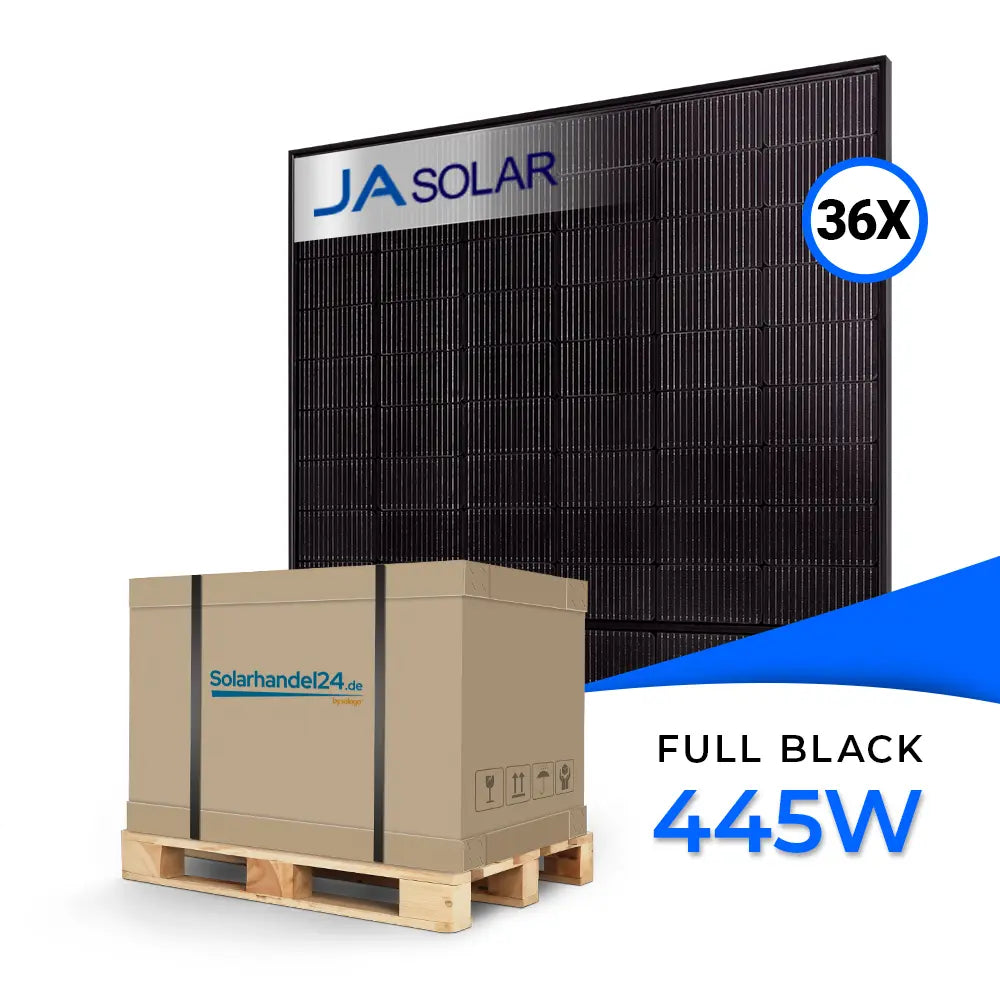 Ja Solar 445W Bifazial Glas-Glas Full Black JAM54D41 - Palette