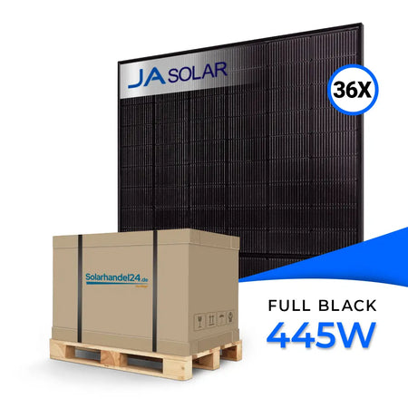 Ja Solar 445W Bifazial Glas-Glas Full Black JAM54D41 - Palette
