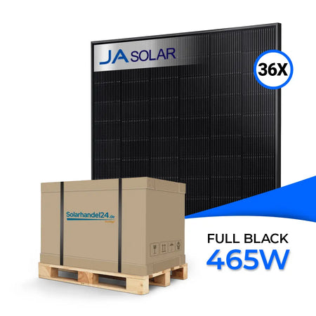 Produktbild JA Solar 465W Full Black Glas-Glas Solarmodul JAM54D41-465/LR - Palettenpreis (36 Stk.)