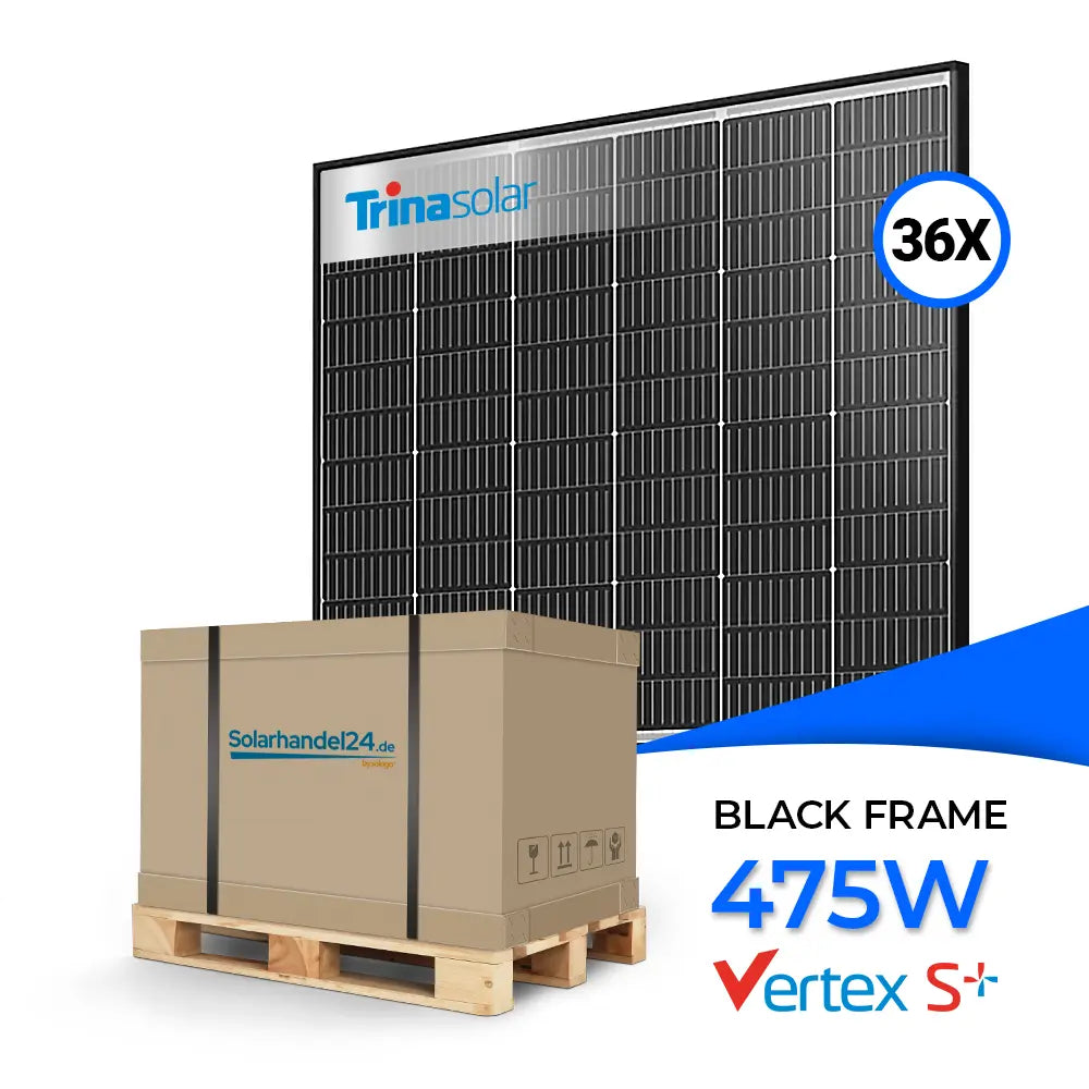 Produktbild Trina Solar 475W Glas-Glas Black Frame TSM-475 NEG9R.28 Vertex S+ Palette (36 Stk.)