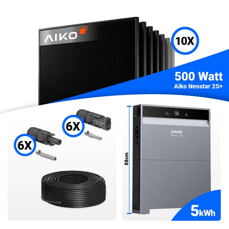 PV Komplettset 5 kWp AIKO 500W Full Black mit Hybrid Wechselrichter kaufen